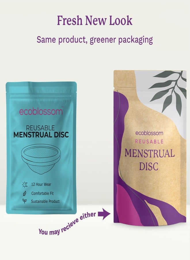 Ecoblossom Reusable Menstrual Disc - Small Menstrual Cup - Soft Period Disc for Women Designed with Flexible, Medical-Grade Silicone Period Cup (Small - Teal & Magenta) - Image 2